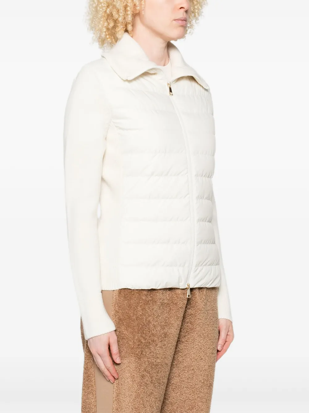 Moncler Gewatteerd gebreid jack Beige