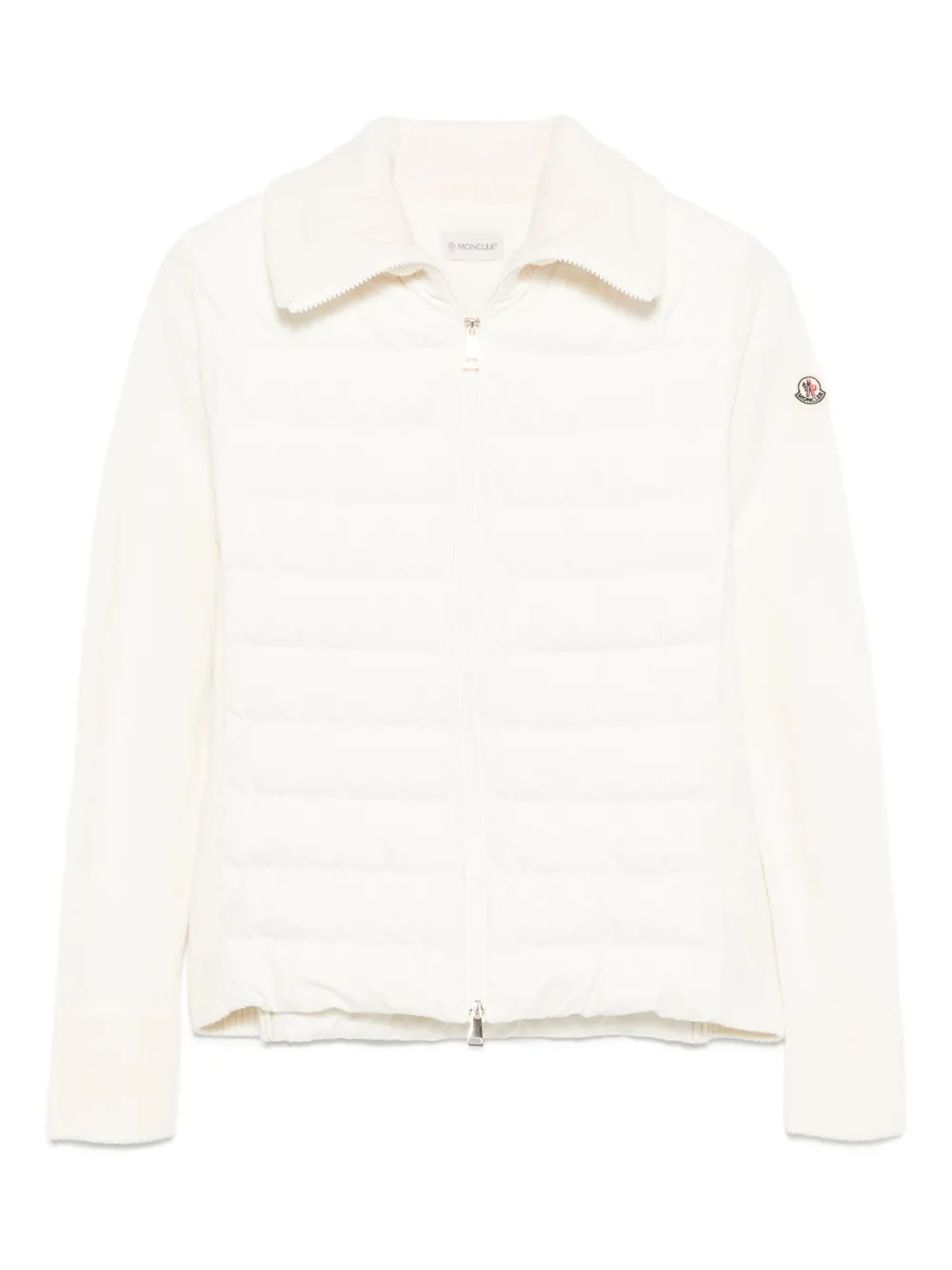 Moncler quilted knitted jacket Beige