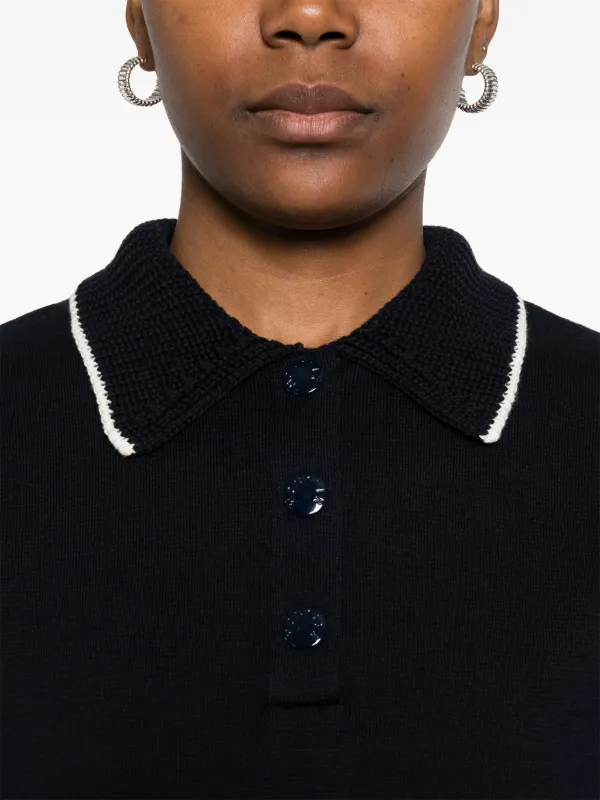 Moncler Knitted Polo Shirt | Blue | FARFETCH ZA