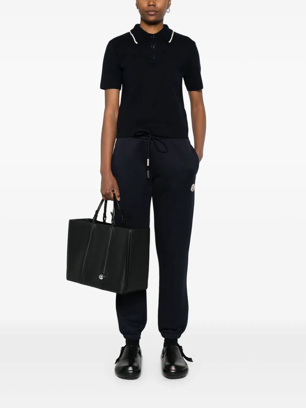 Moncler Gebreid poloshirt - Blauw