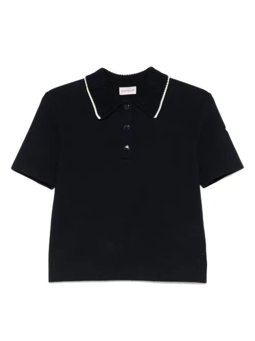 Moncler polo en maille - Bleu - Moncler - Modalova