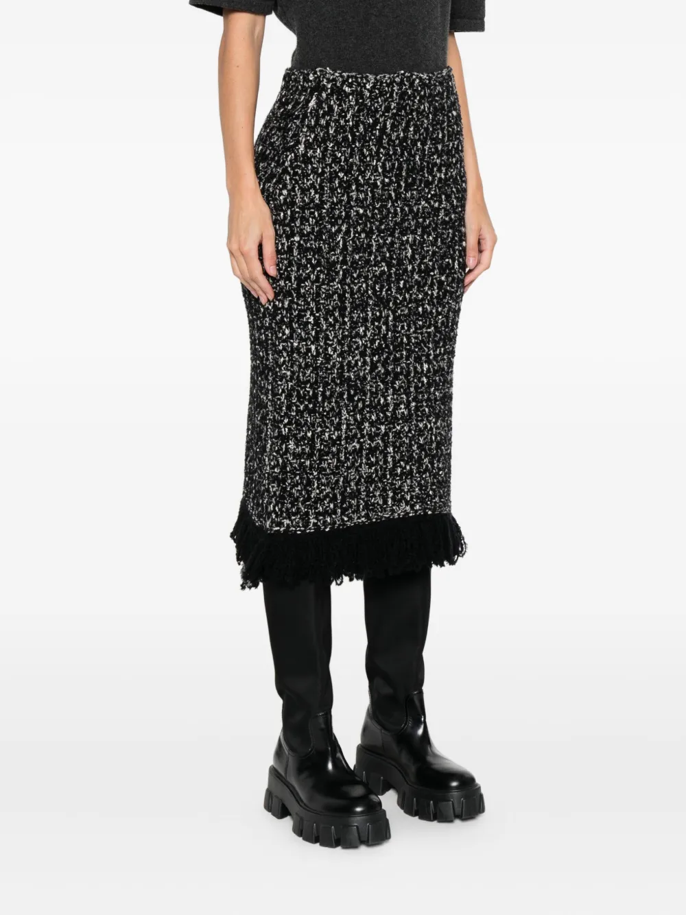 Moncler Rok met franje Zwart