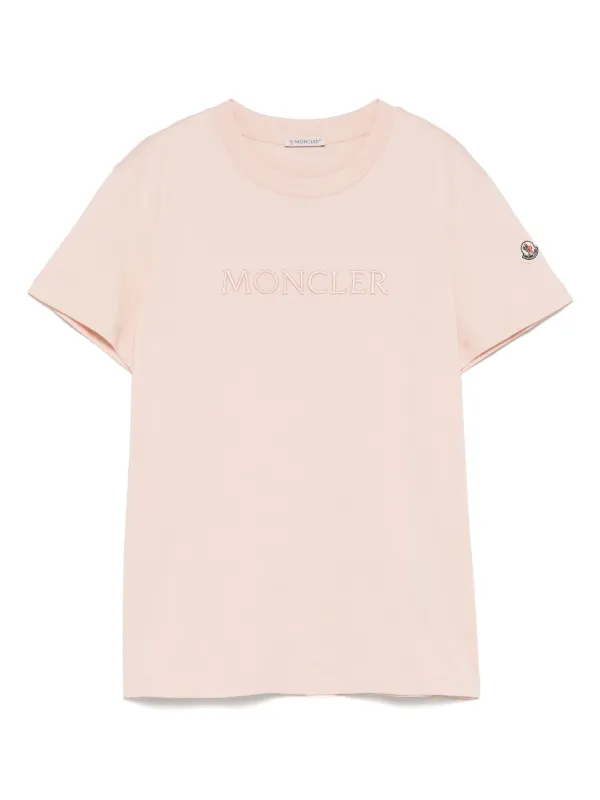MONCLER ピンク ロゴTシャツ 新品タグ付き Moncler ロゴ Tシャツ | ピンク | FARFETCH JP