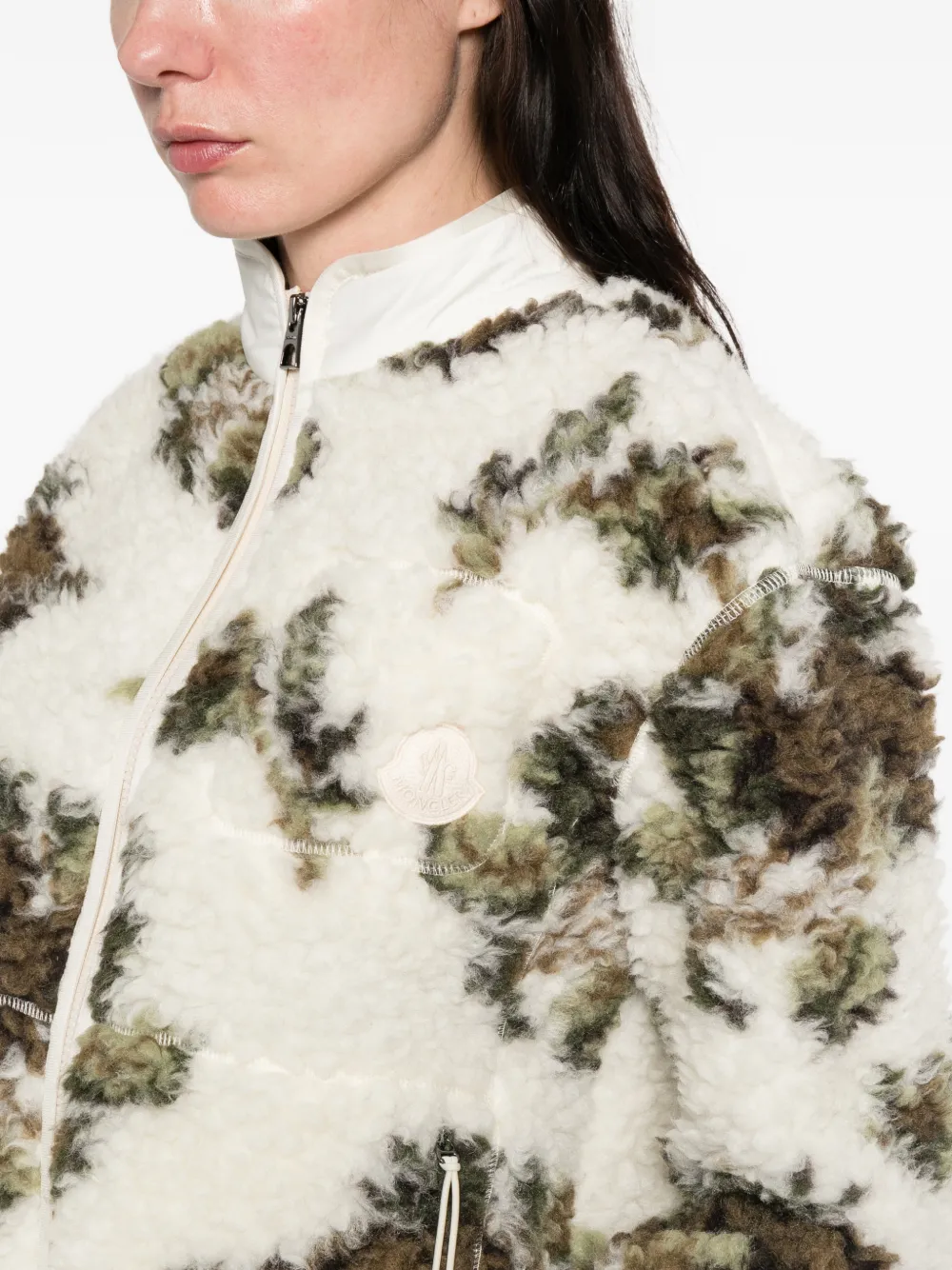 Moncler Jack met lammy-effect en rits Beige