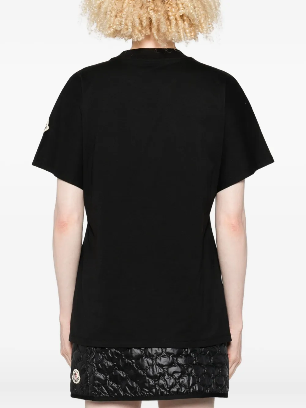 Moncler T-shirt met geborduurd logo Zwart