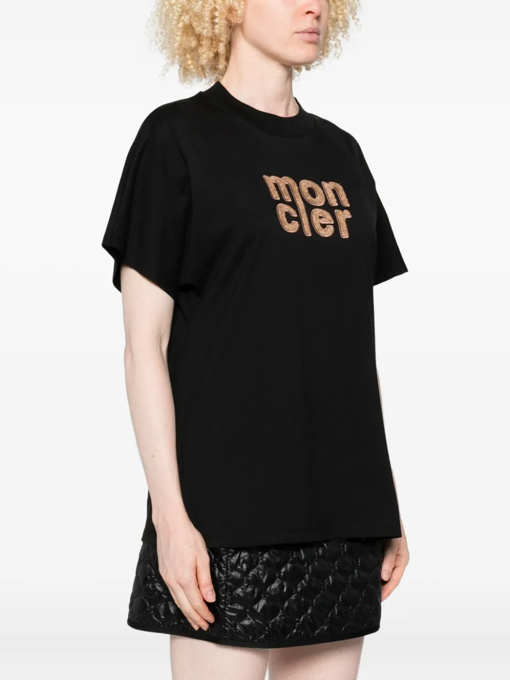 Moncler T-shirt met geborduurd logo Zwart
