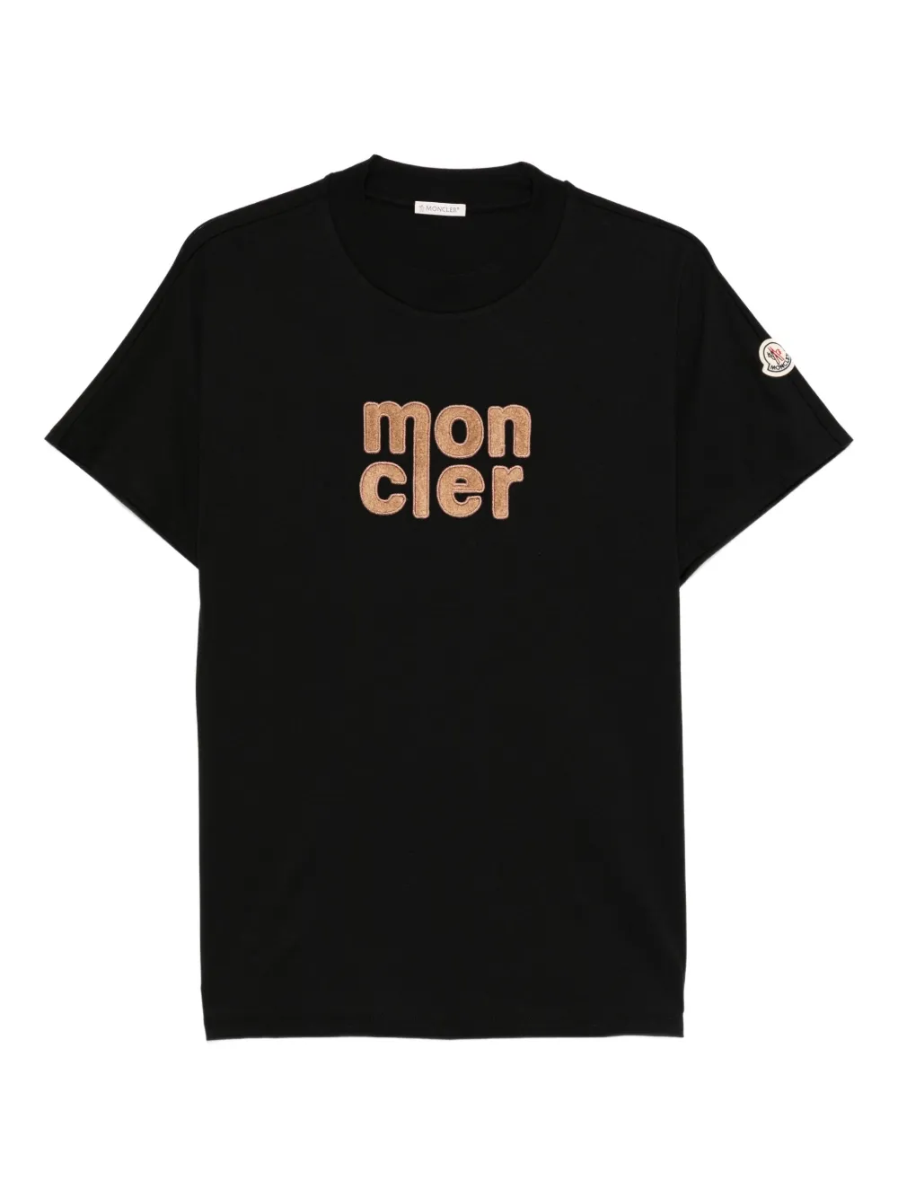 Moncler logo-embroidered T-shirt Zwart