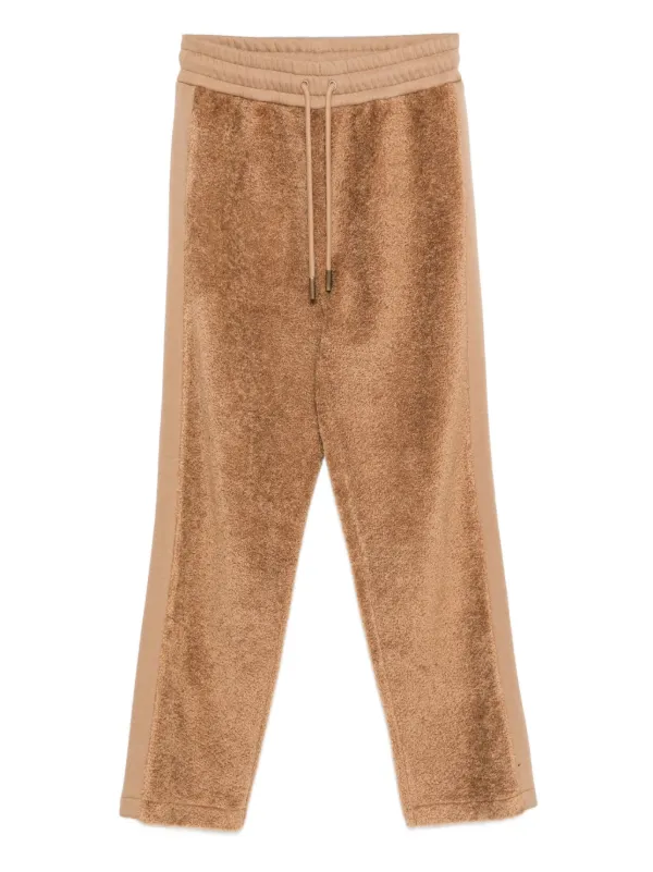 Moncler Teddy Panelled Track Pants in Brown