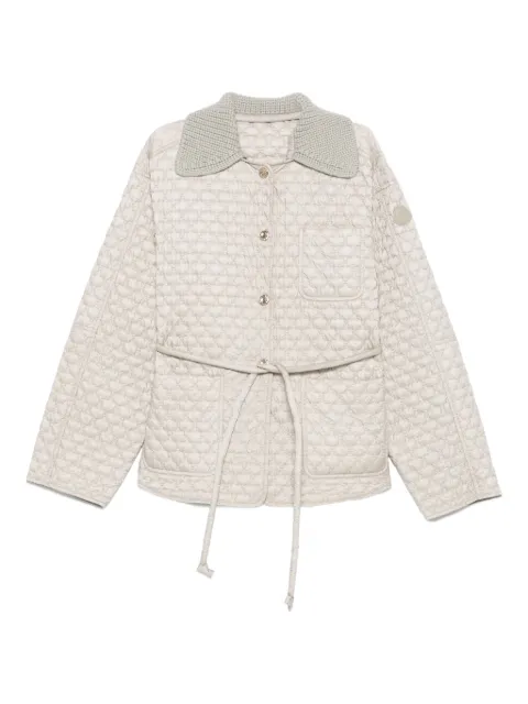 Moncler quilted knit-collar jacket