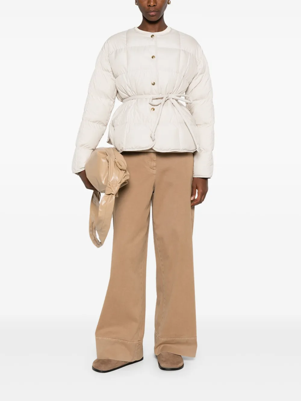 Moncler Gewatteerde jas Beige