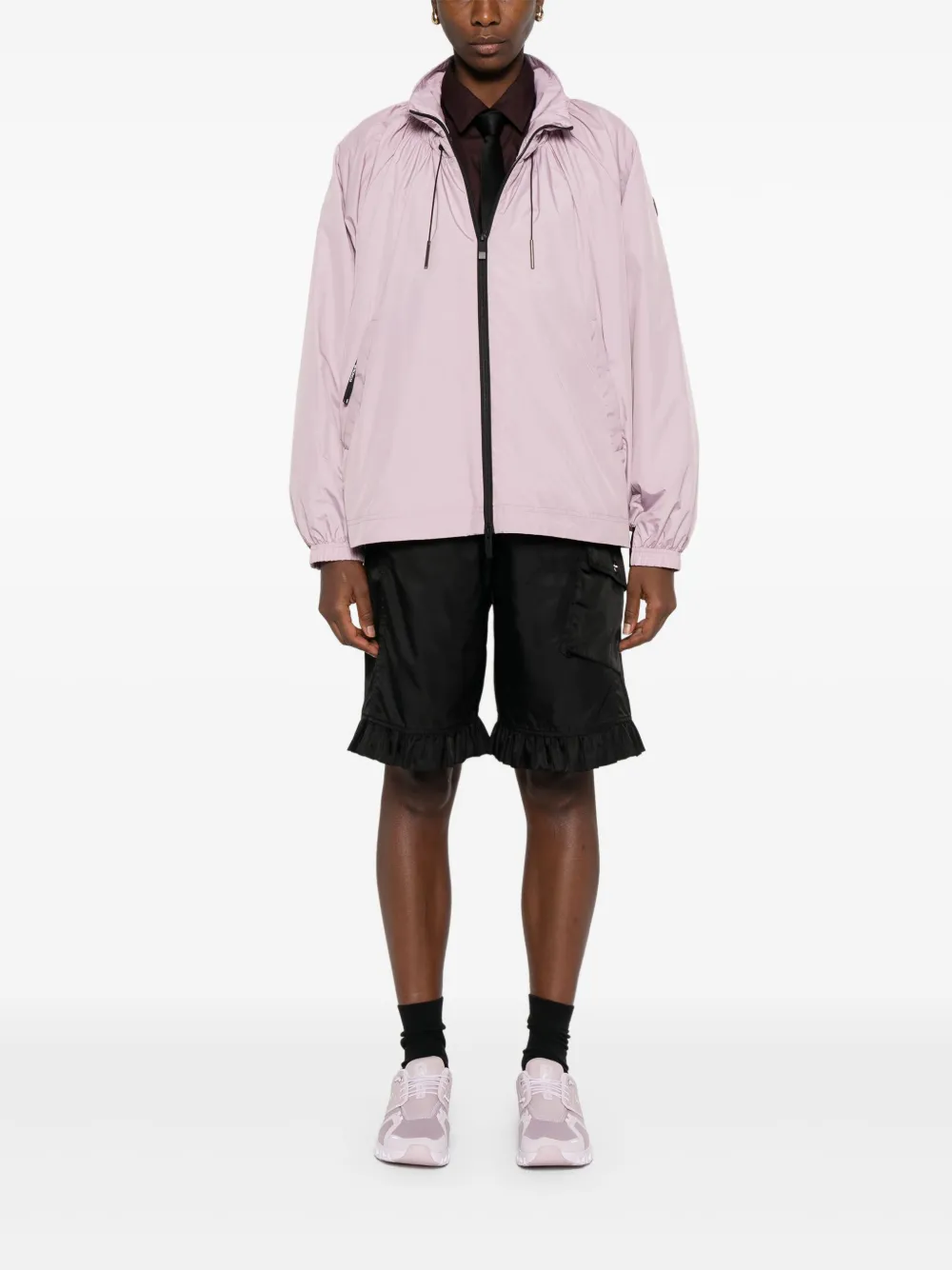 Moncler Jack met trekkoordhals en pofmouwen Roze