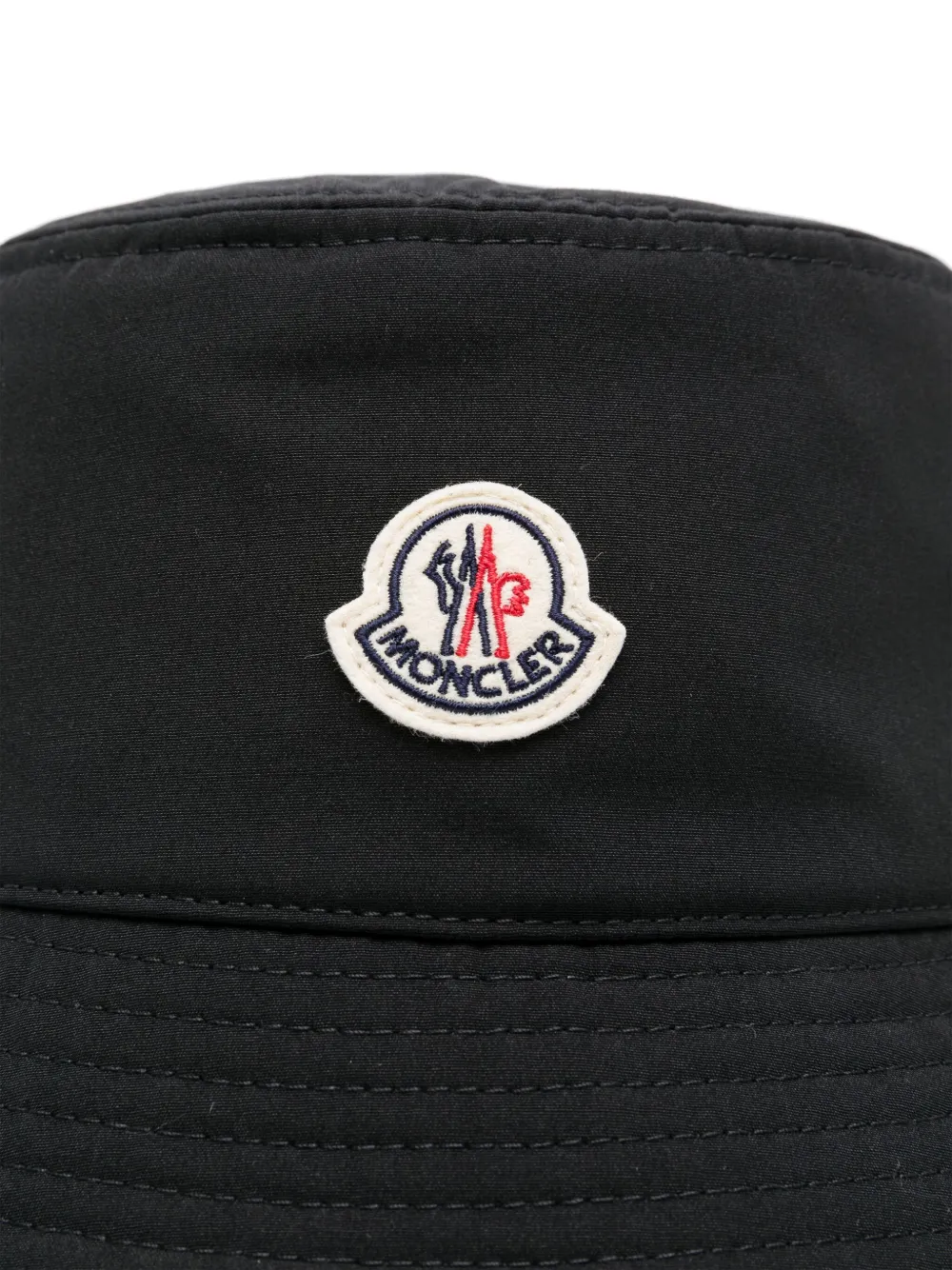 Moncler Vissershoed met logopatch Zwart
