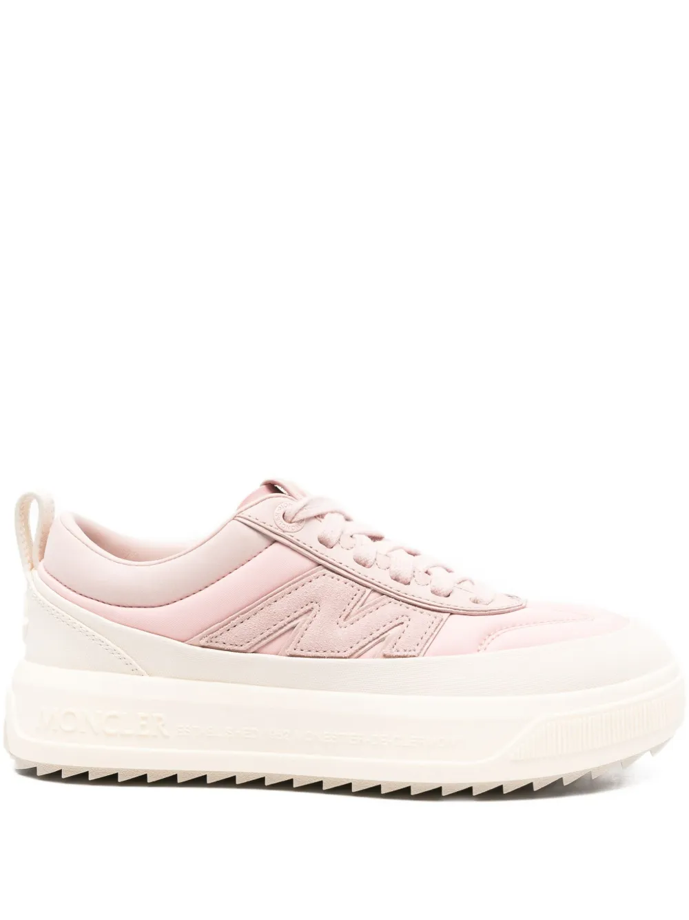 Moncler Panelled Low-top Sneakers In Pink