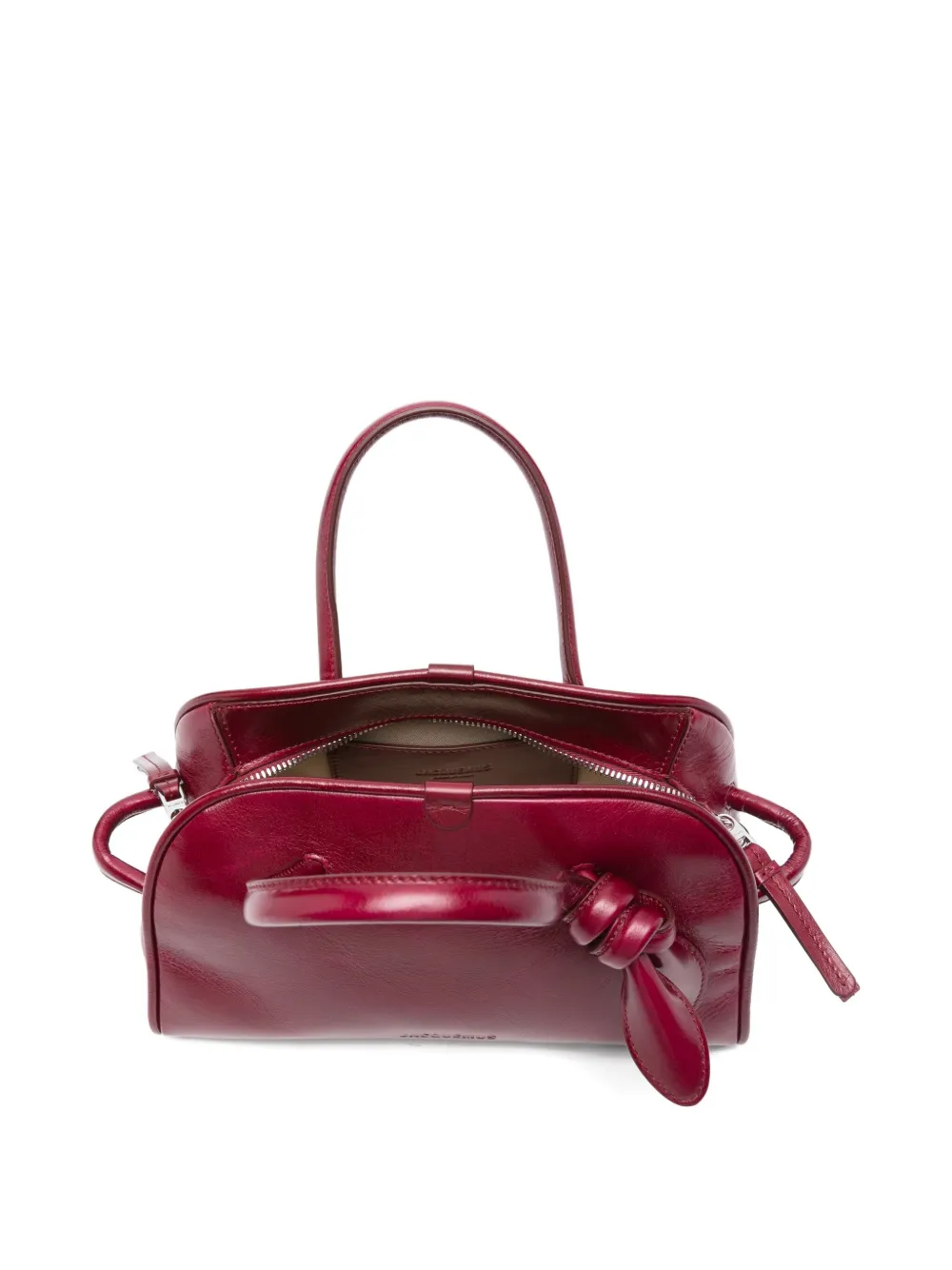Jacquemus Womens Burgundy Le Petit Turismo Leather Top Handle Bag In Red