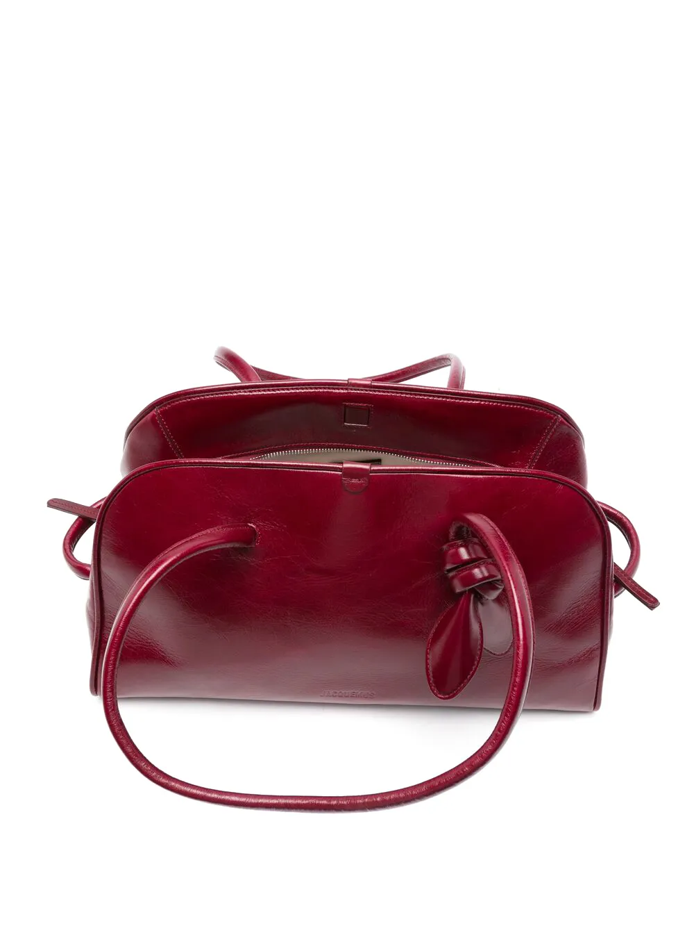 Jacquemus Le Turismo Knot-detail Leather Shoulder Bag in Red, view 4