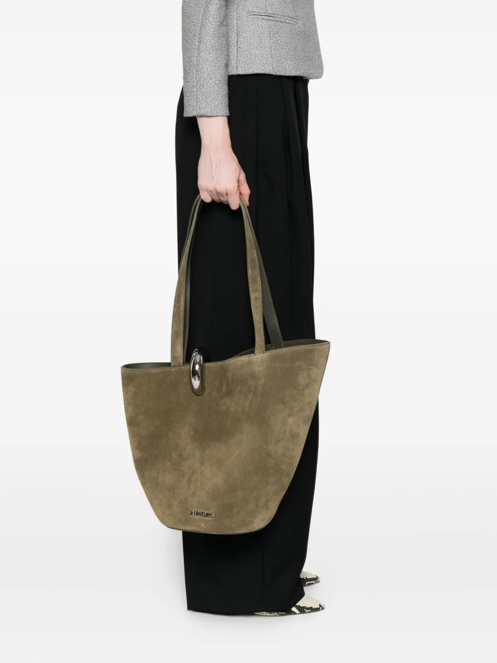 Jacquemus The Bamba suède shopper - Groen