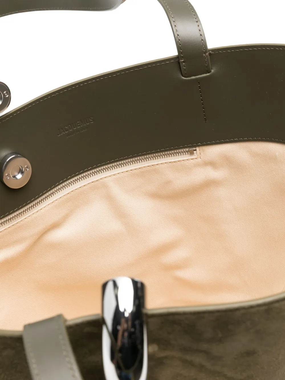 Jacquemus Womens Khaki The Bambola Small Suede Top Handle Bag In Green