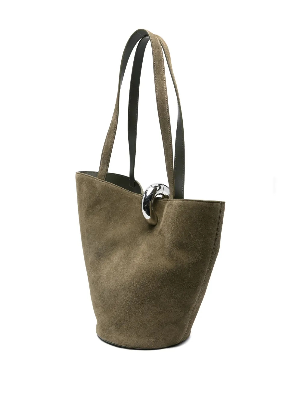 Jacquemus Womens Khaki The Bambola Small Suede Top Handle Bag In Green