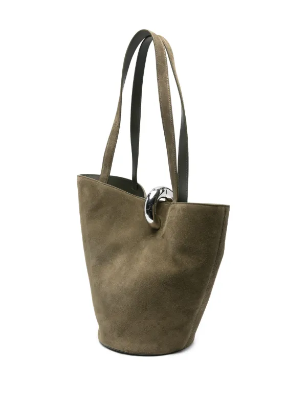 JACQUEMUS グリーン スエード ハンドバッグ Jacquemus The Bamba スエード ハンドバッグ | グリーン