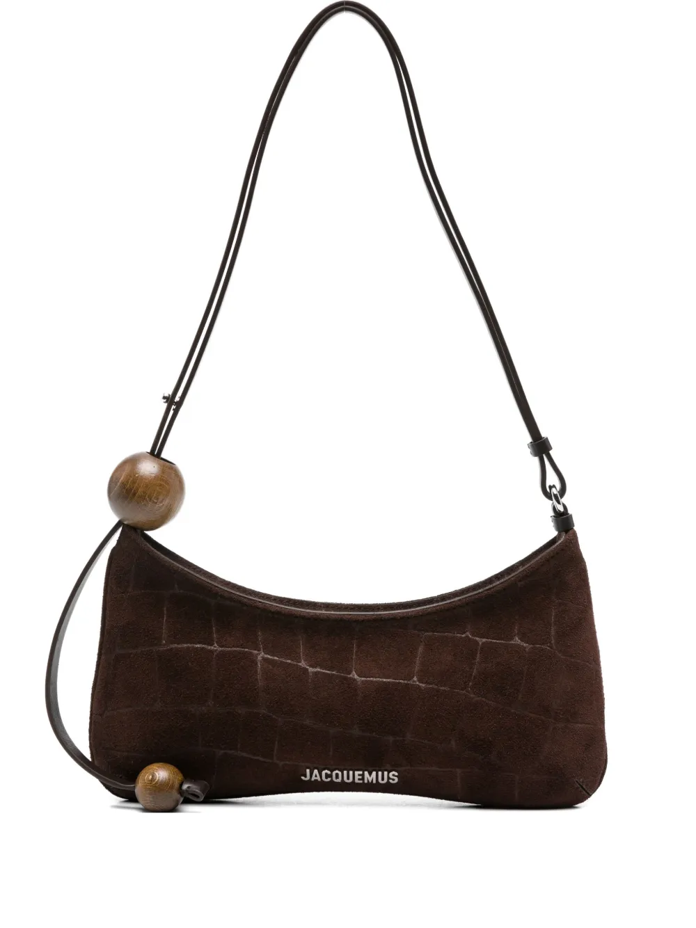 Jacquemus Le Bisou crocodile-effect wood-bead shoulder bag | Brown | Image 1