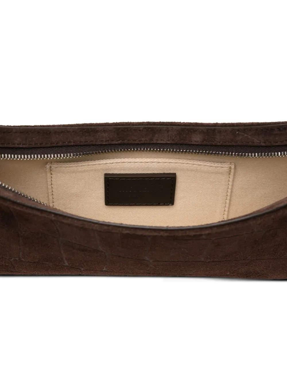 Jacquemus Le Bisou schoudertas met krokodillen-reliëf en houten kralen Bruin