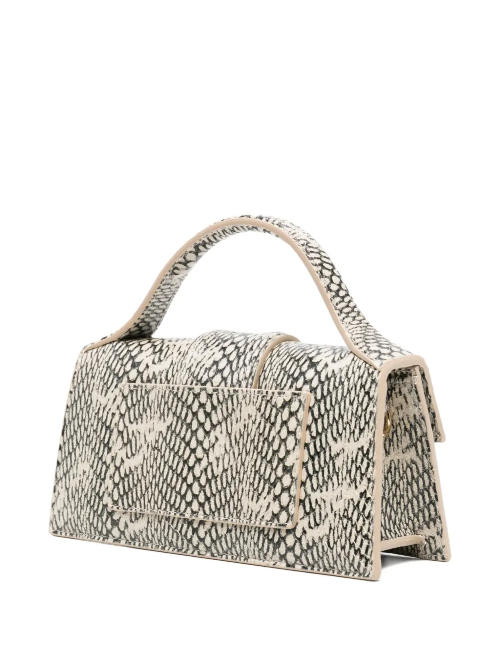 Jacquemus Snake-print Top-handle Tote Bag In Neutral