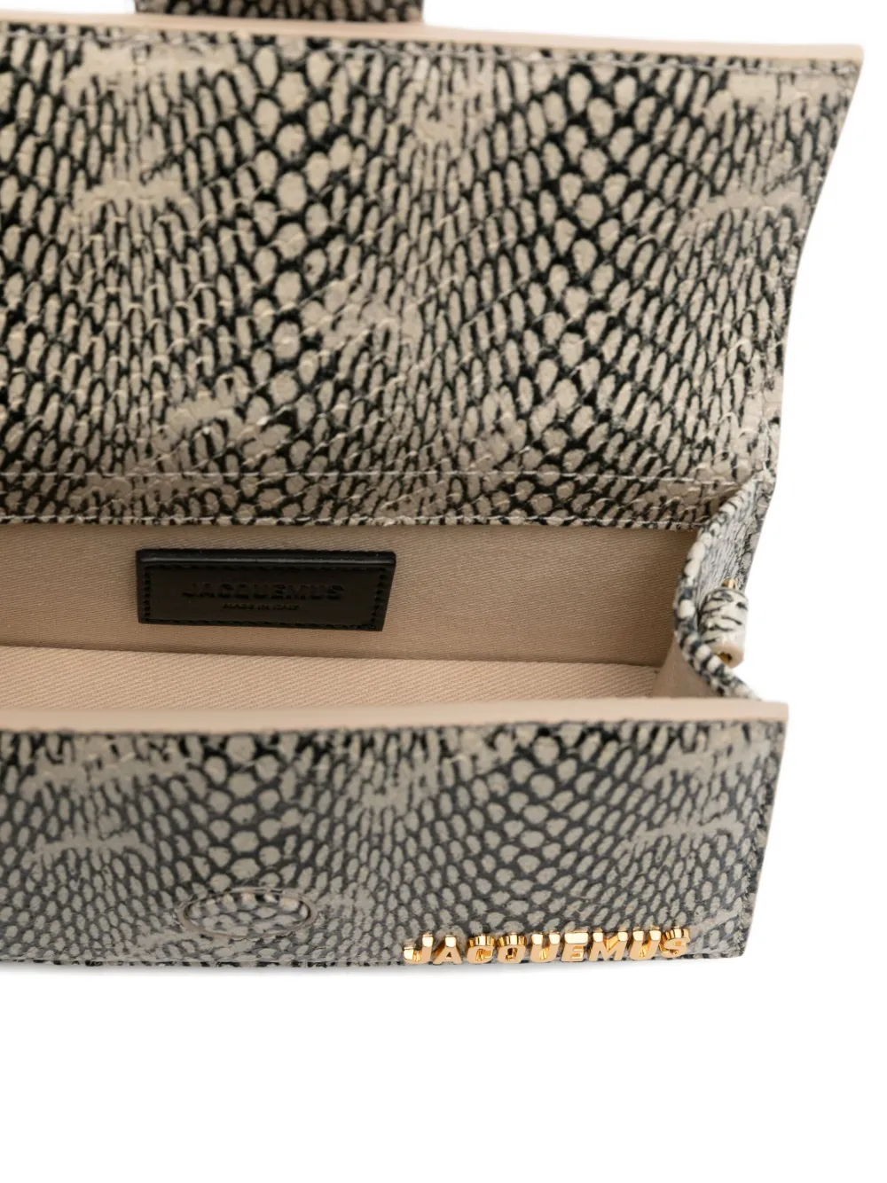 Jacquemus Snake-print Top-handle Tote Bag In Neutral