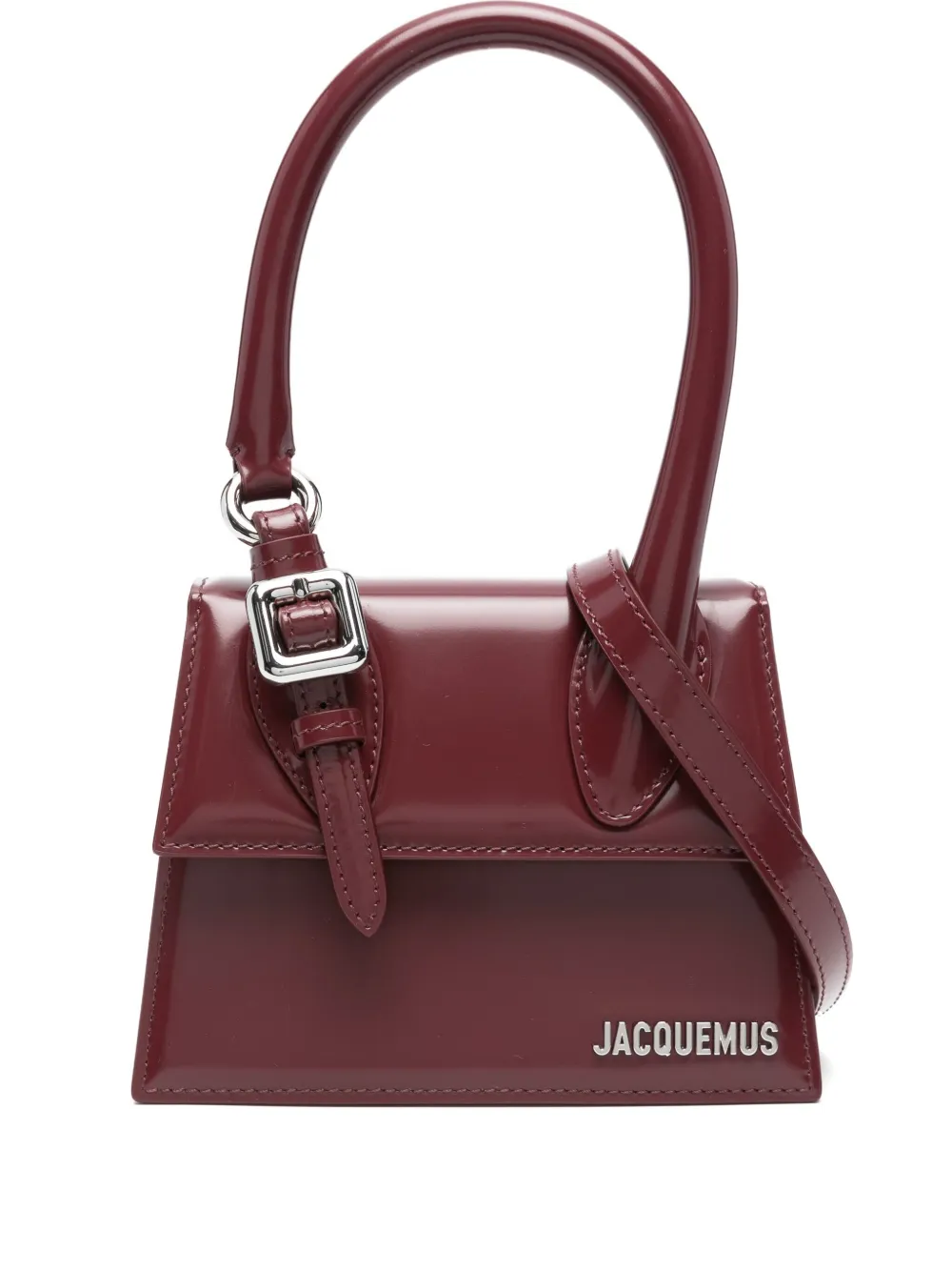 Jacquemus Womens Burgundy Medium Chiquito Buckle Leather Top-handle Bag In Red