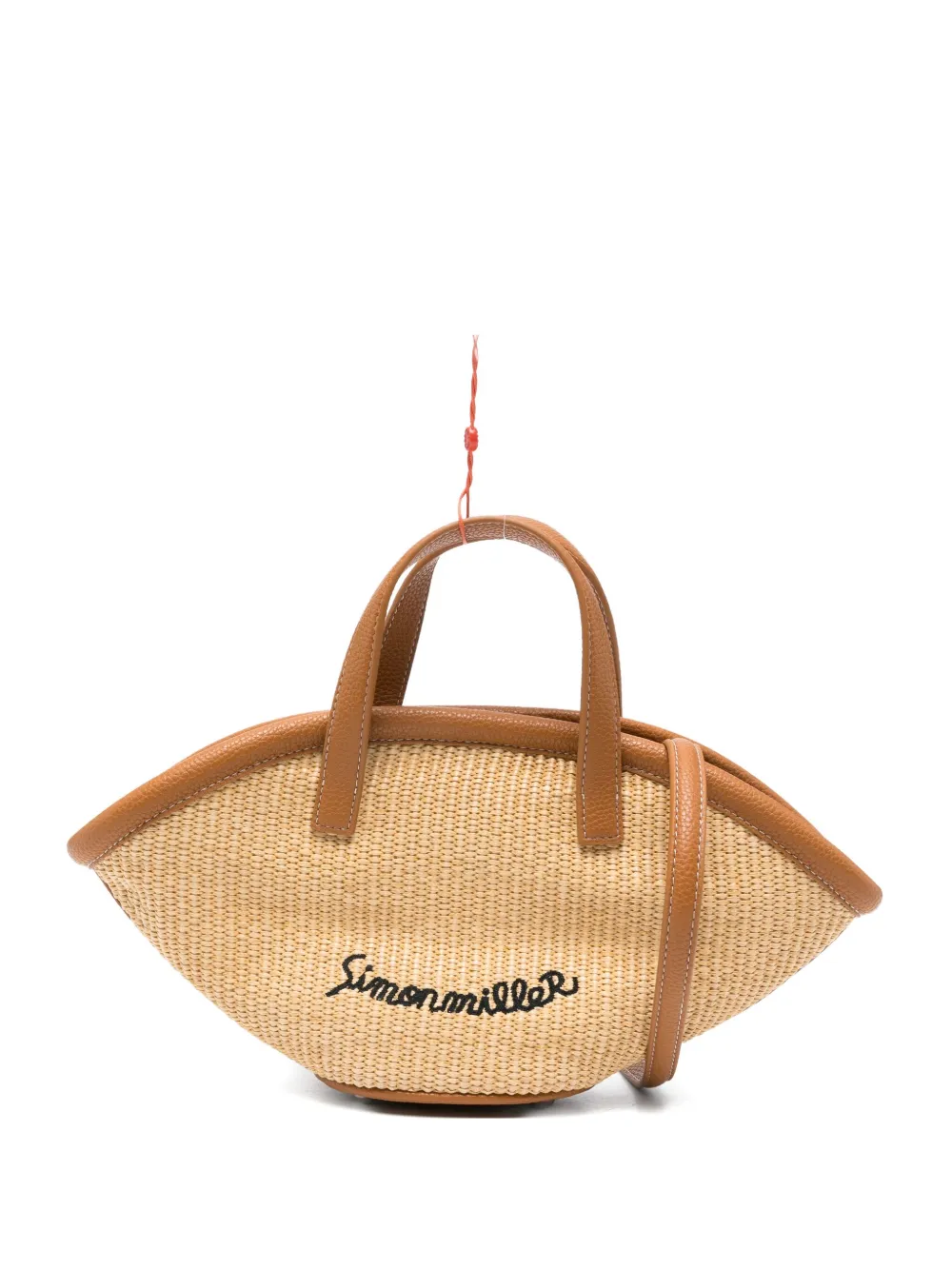 Simon Miller Raffia Leather-trimmed Tote Bag In Brown