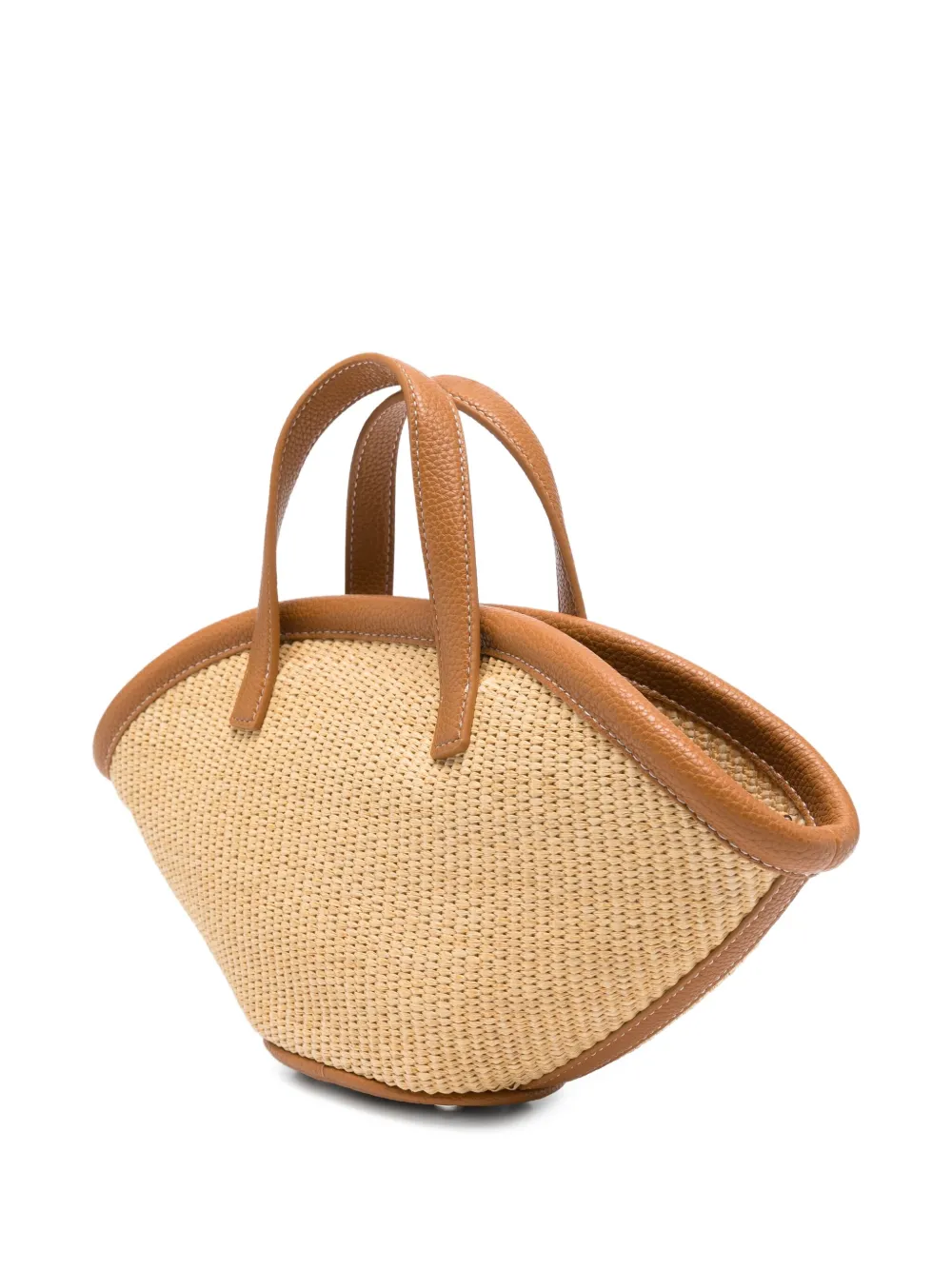 Simon Miller Raffia shopper met leren afwerking Beige