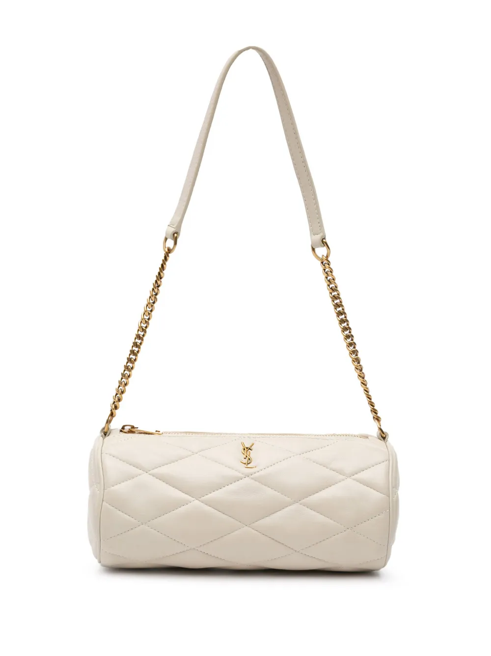 Saint Laurent Pre-Owned 2022 Mini Quilted Lambskin Sade Tube Bag shoulder bag | White | Image 1