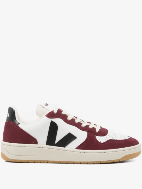 VEJA V-10 suede-panelled sneakers