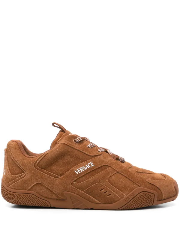 Versace Galaxia Suede Sneakers in Brown
