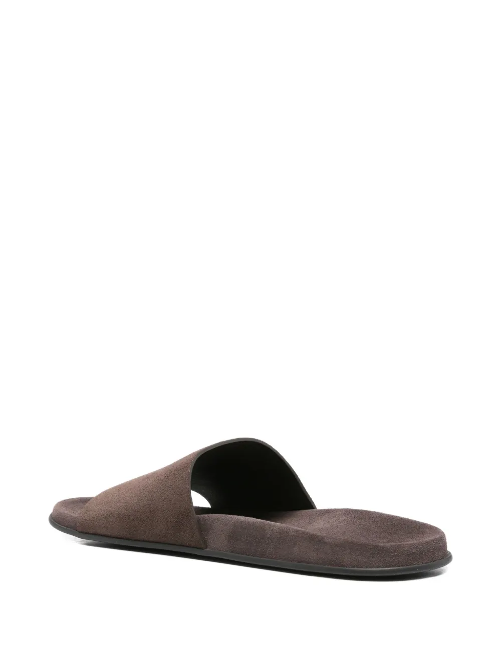 The Row Hugh leather slides Brown