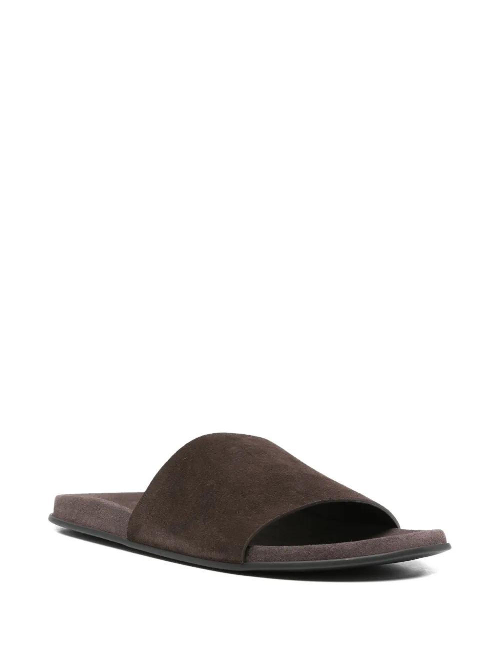 The Row Hugh leather slides Brown