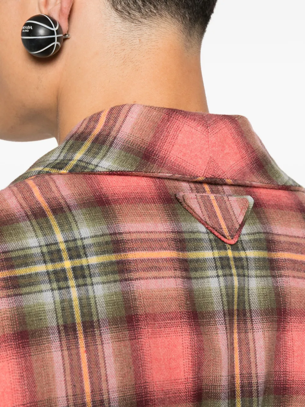 Prada Geruite trenchcoat Rood