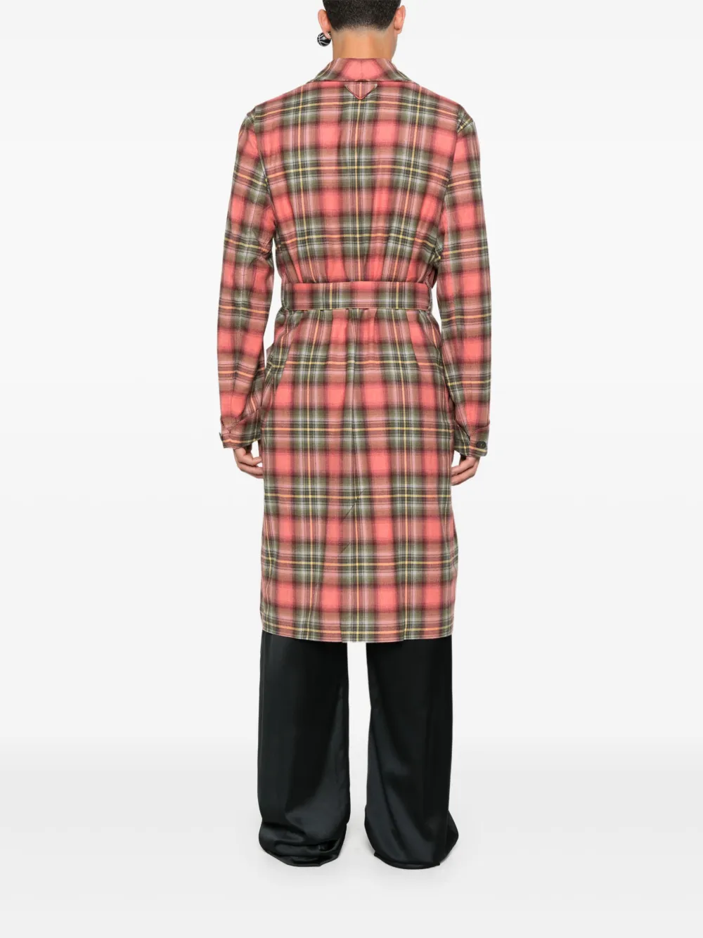 Prada Geruite trenchcoat Rood