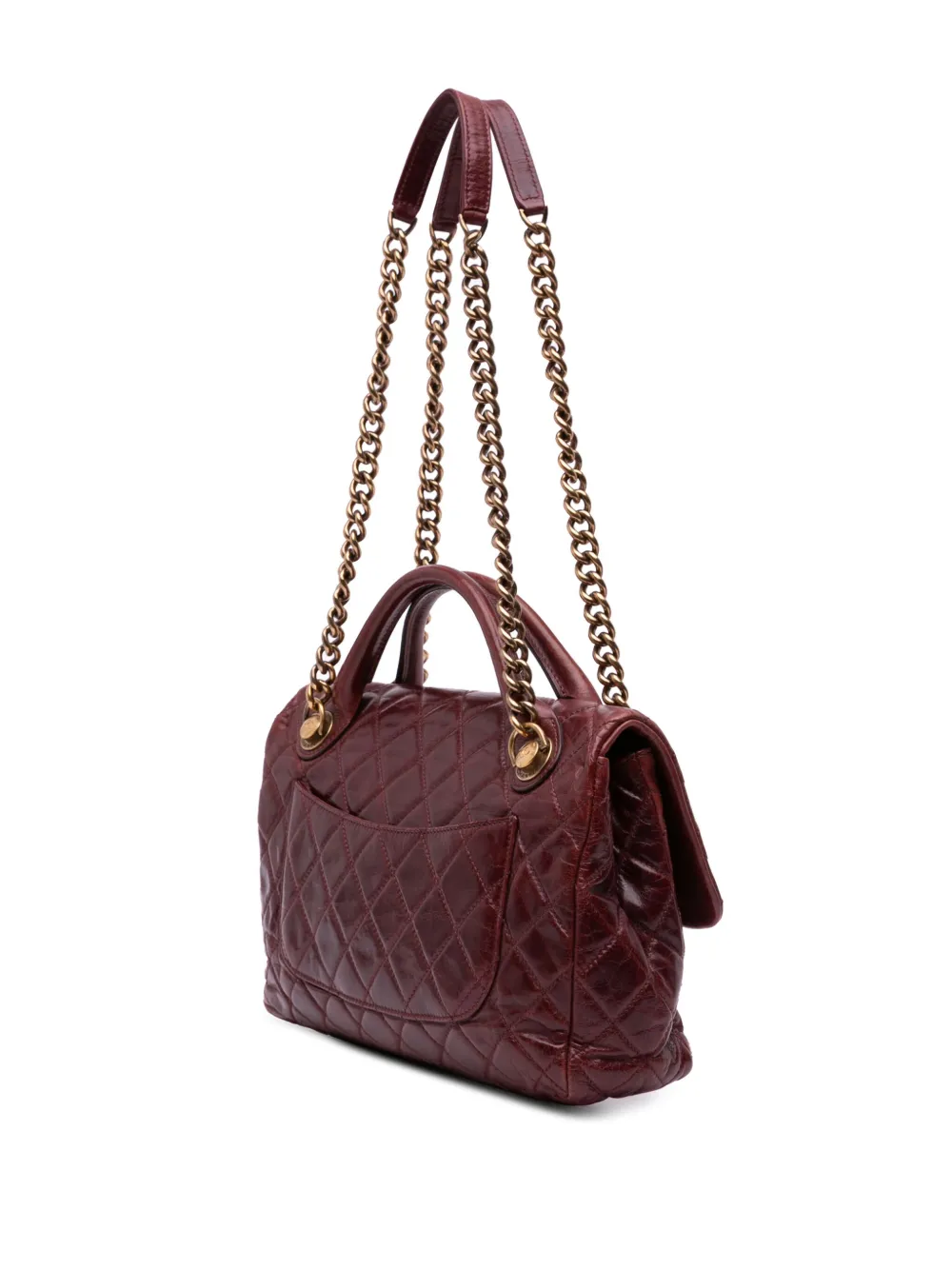 CHANEL Pre-Owned 2013-2014 Medium Glazed Calfskin Castle Rock Top Handle Flap satchel | Pre-Owned | Image 2