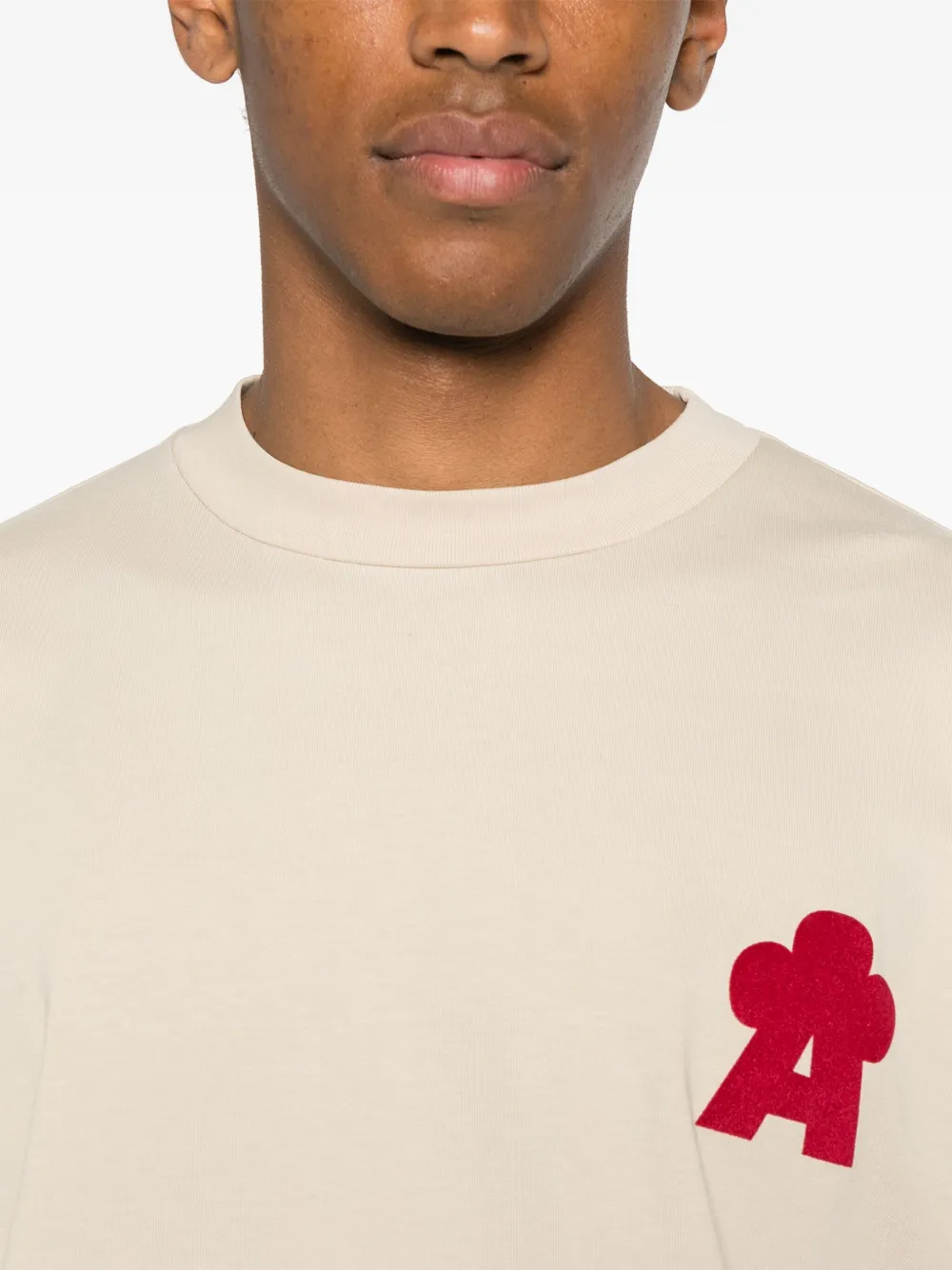 A Paper Kid T-shirt met logoprint Beige