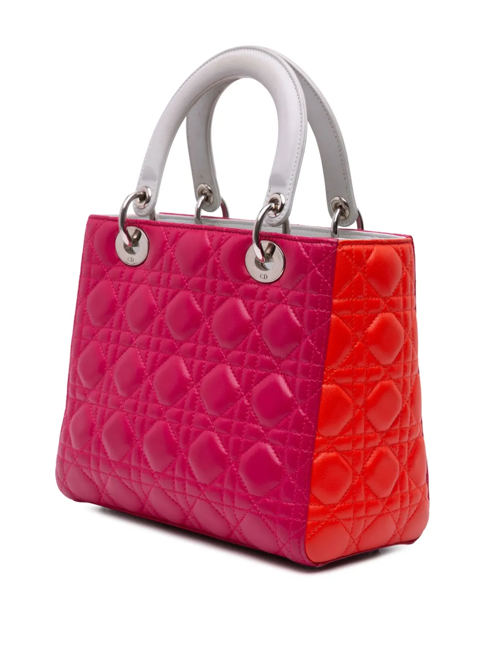 Christian Dior Pre-Owned 2015 Medium Tricolor Lambskin Cannage Lady Dior satchel | Pre-Owned | Image 2