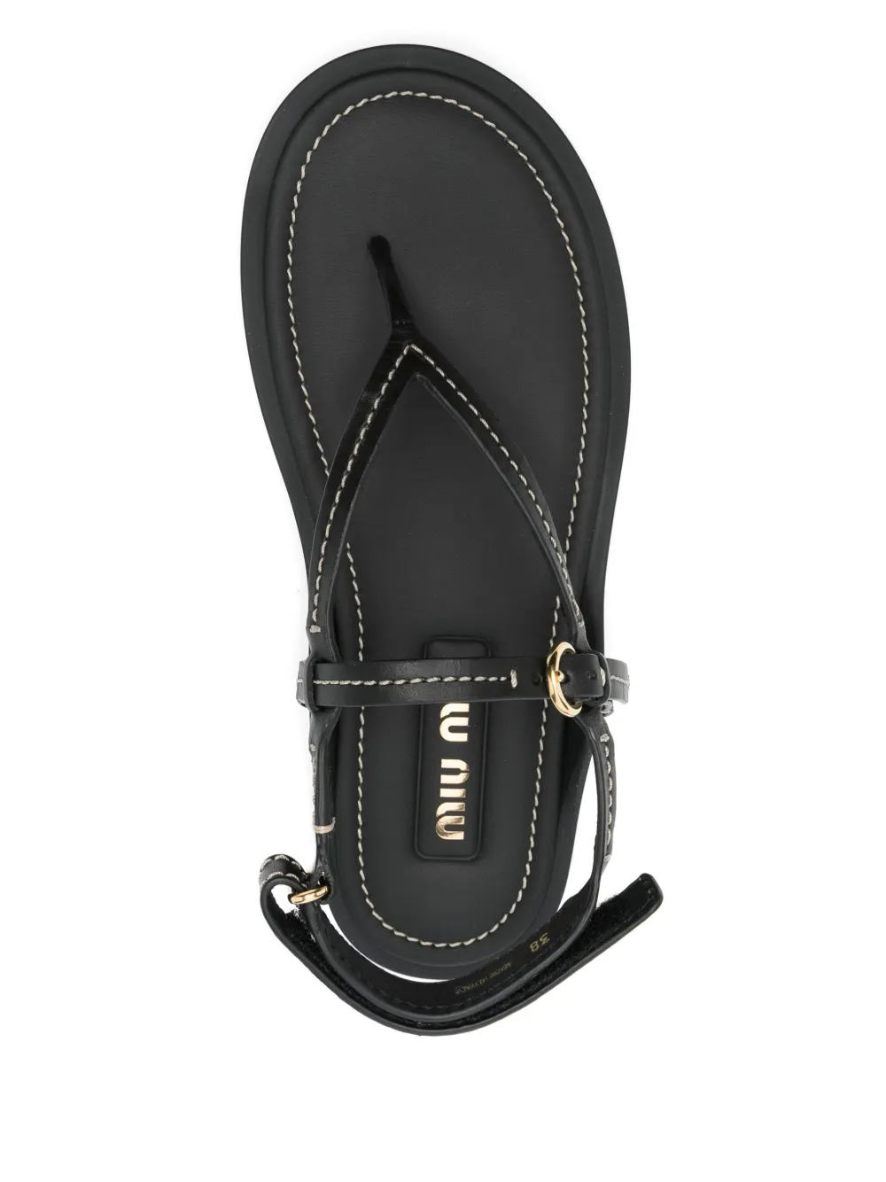 Miu Leren sandalen Zwart