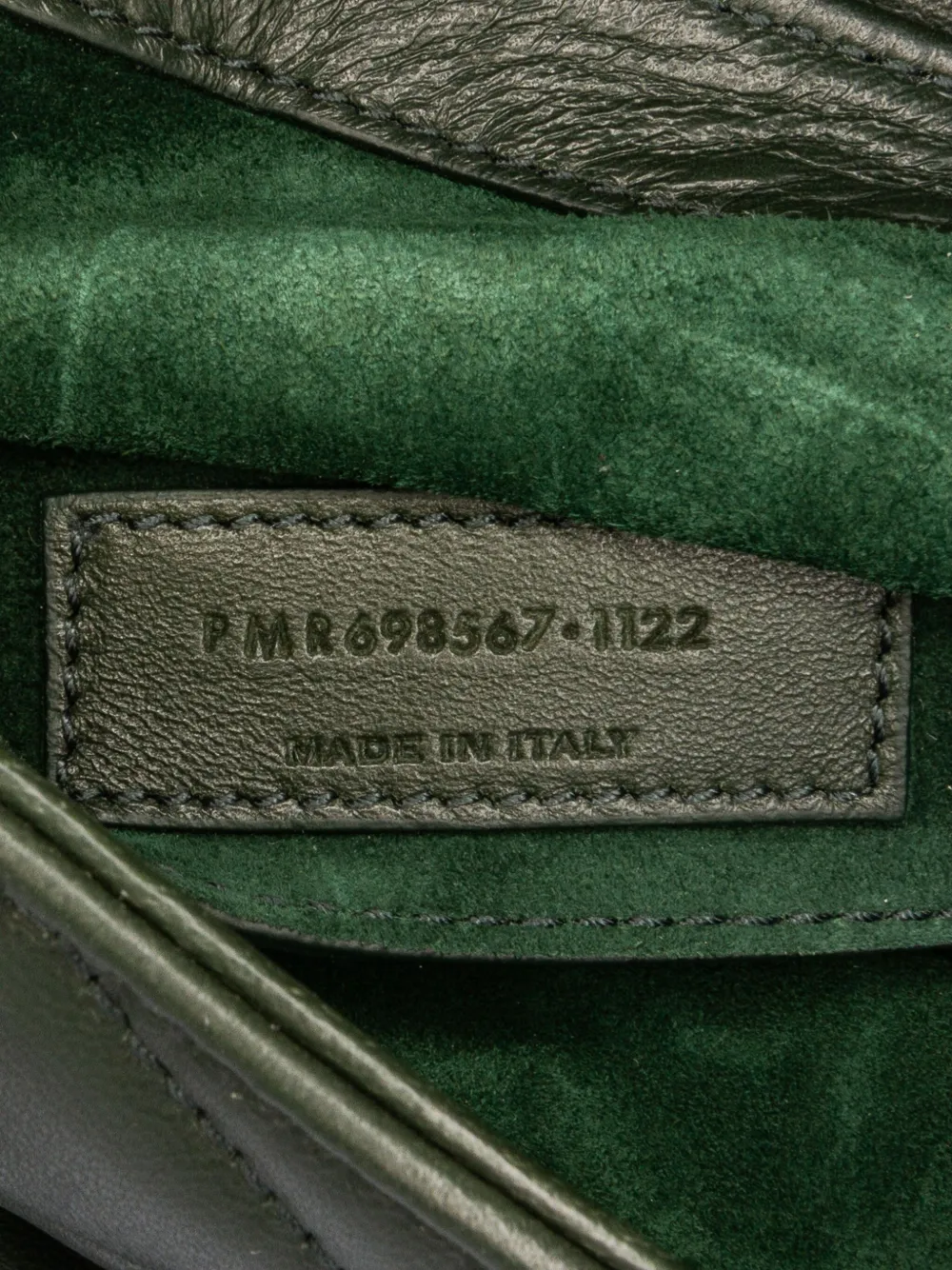 Pre-owned Saint Laurent 2022 Quilted Lambskin Le 57 Diamond Shoulder Bag In Green