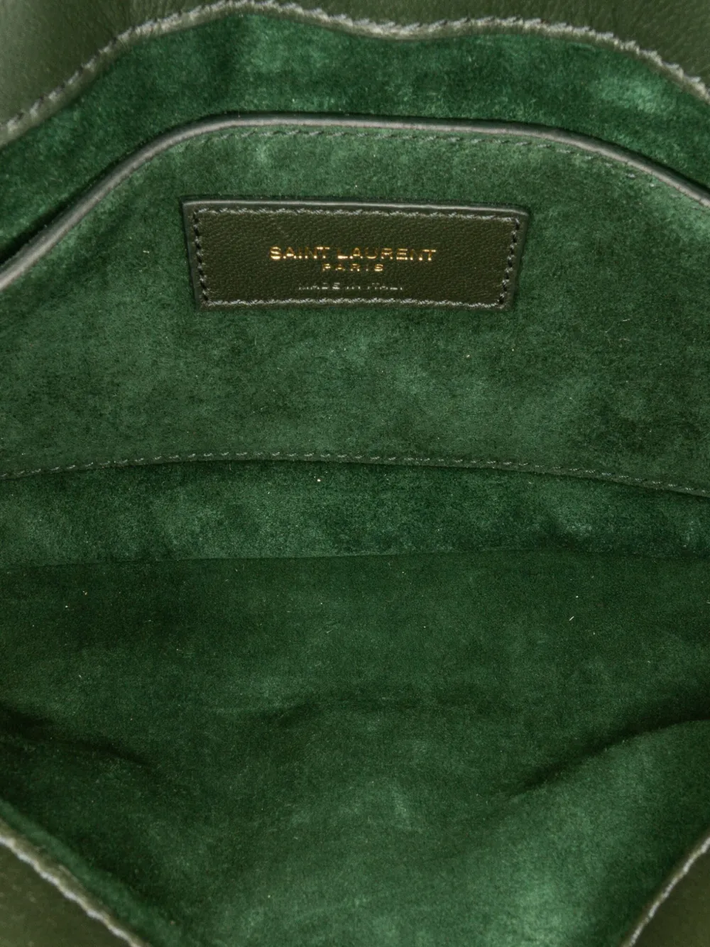 Pre-owned Saint Laurent 2022 Quilted Lambskin Le 57 Diamond Shoulder Bag In Green