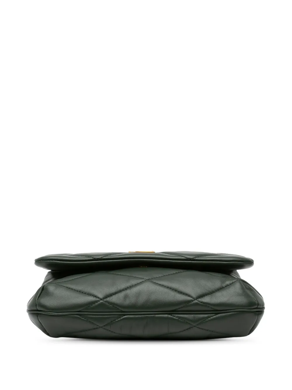 Pre-owned Saint Laurent 2022 Quilted Lambskin Le 57 Diamond Shoulder Bag In Green