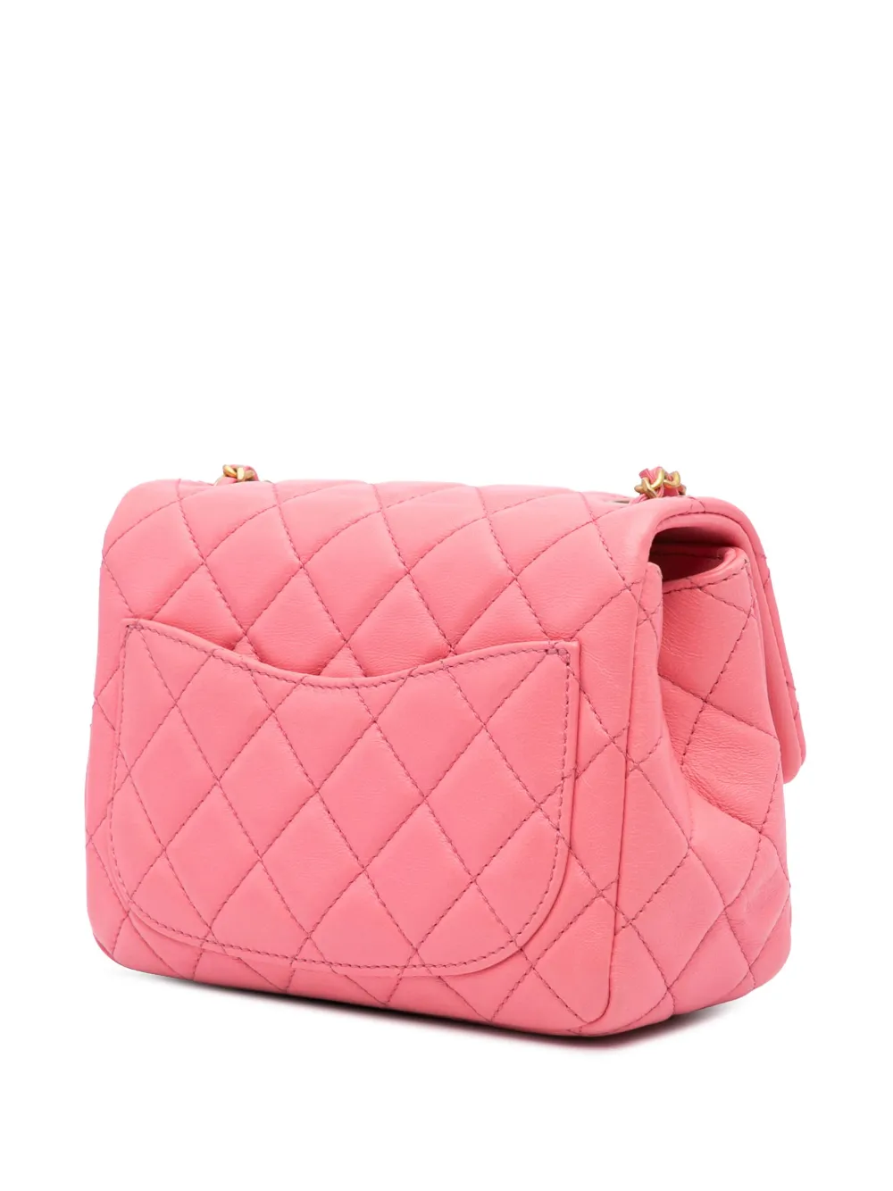 CHANEL Pre-Owned 2021-2024 Mini Square Classic Lambskin Pearl Crush Single Flap crossbody bag | Pre-Owned | Image 2