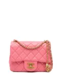 CHANEL Pre-Owned 2021-2024 Mini Square Classic Lambskin Pearl Crush Single Flap crossbody bag - Pink