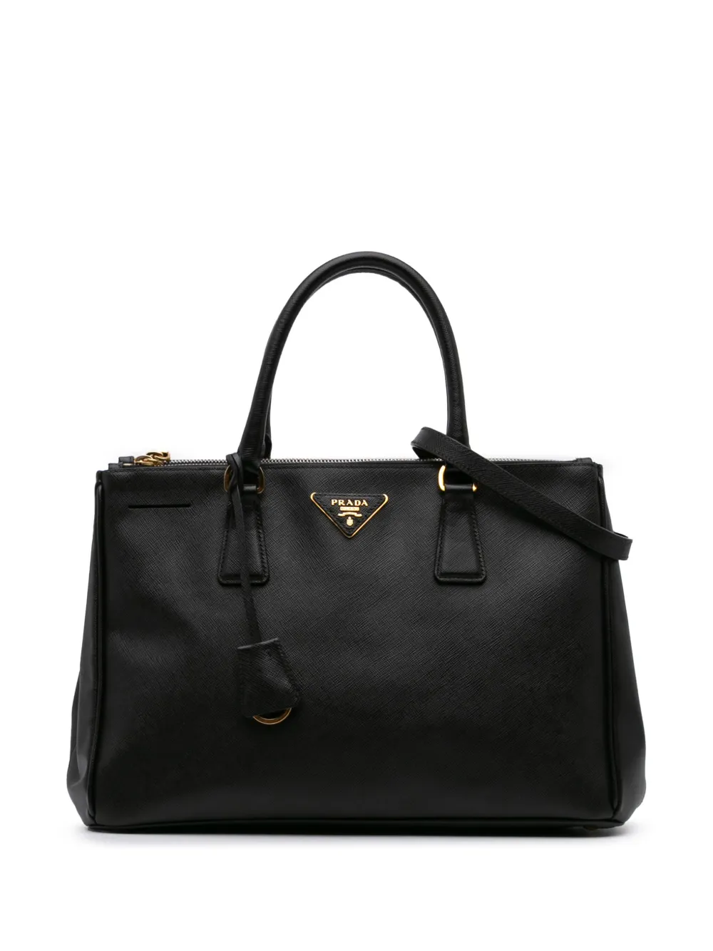 Prada Pre-Owned 2010-2024 Medium Saffiano Galleria Double Zip satchel | Black | Image 1