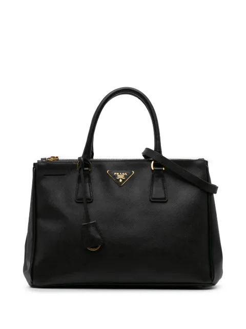 Prada Pre-Owned شنطة 'سافيانو غاليريا' متوسطة بسحاب مزدوج وحمالة كتف 2010-2024