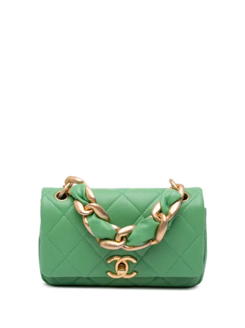 CHANEL Pre-Owned 2021 Small Quilted Lambskin Chain Is More Flap satchel