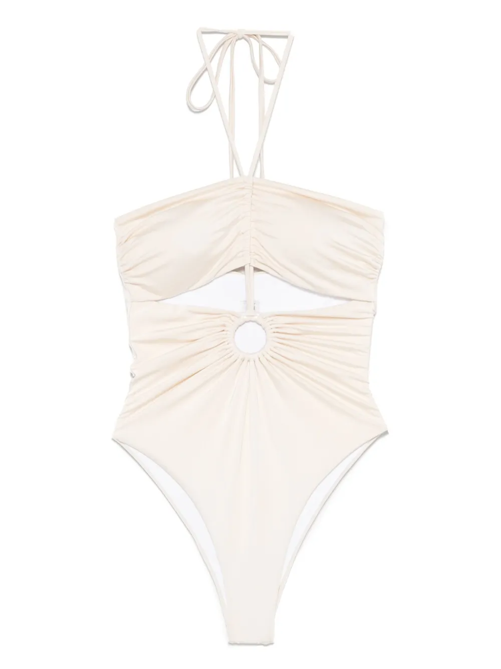 gathered swimsuit